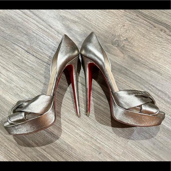 Christian Louboutin Designer Metallic Leather Pumps, 38, excellent condition - Picture 5 of 5